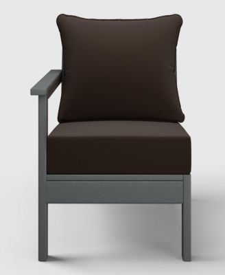 Outdoor Patio HDPE Left Arm Sectional Corner Club Chair with Patio Cushions