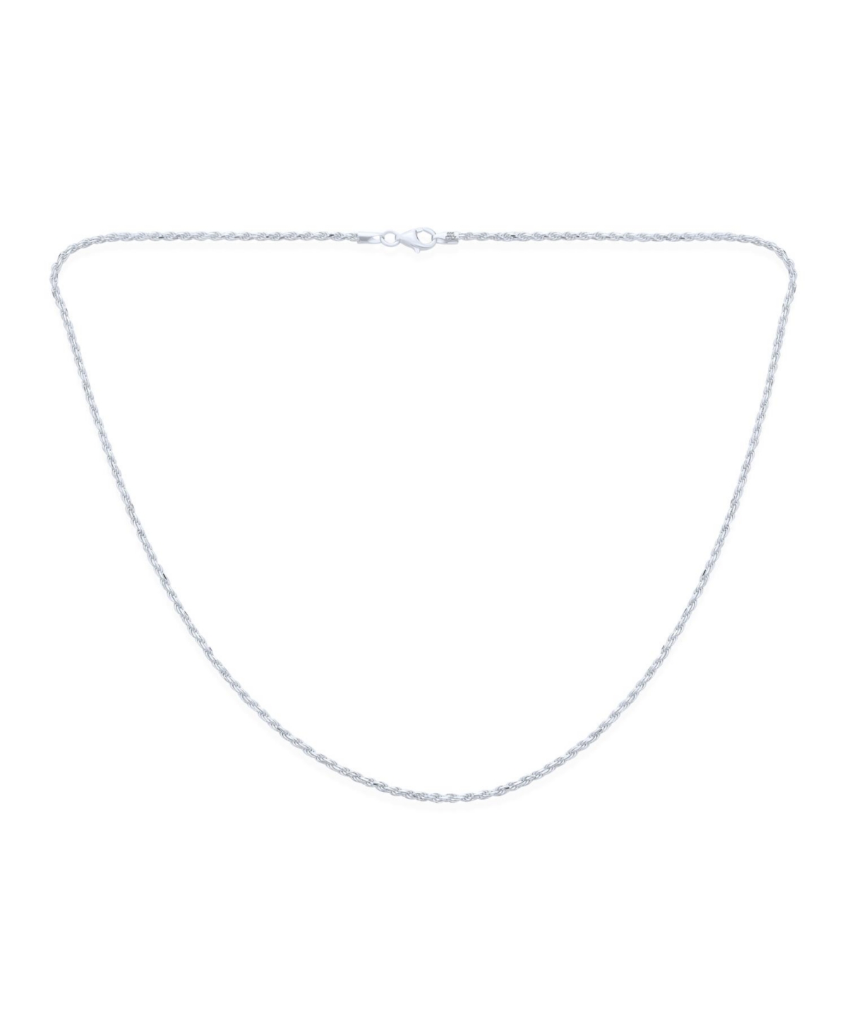 Bling Jewelry 040 Gauge .925 SterlingRope Chain Necklace For Women Made In Italy 16 20 24 Inch - Silver