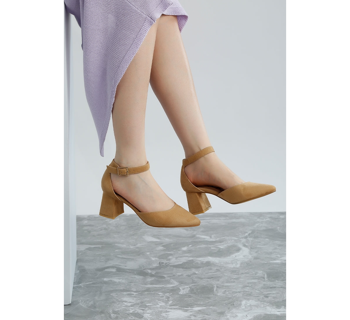 London Rag Rozita Microfiber Block Heel Sandals