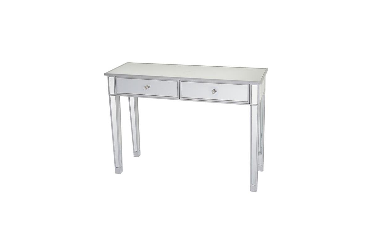Slickblue Mirrored Makeup Vanity Table Desk for Women Elegant Design with 2 Drawers