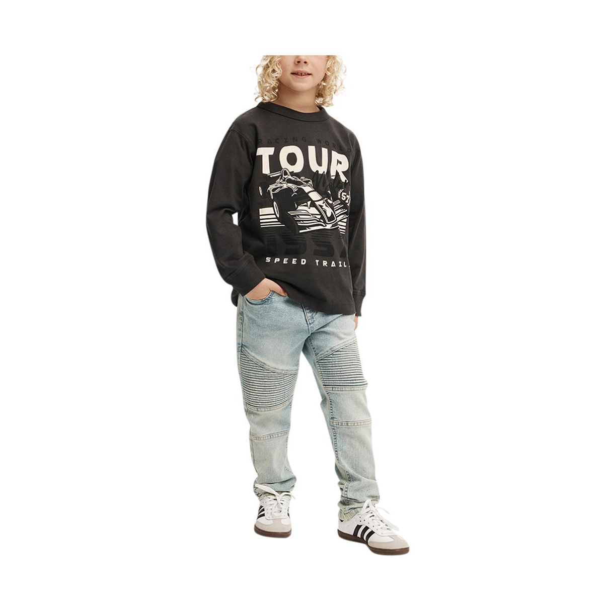 Cotton On Boys Little/Big Long Sleeve Jonny Tee -racing world tour