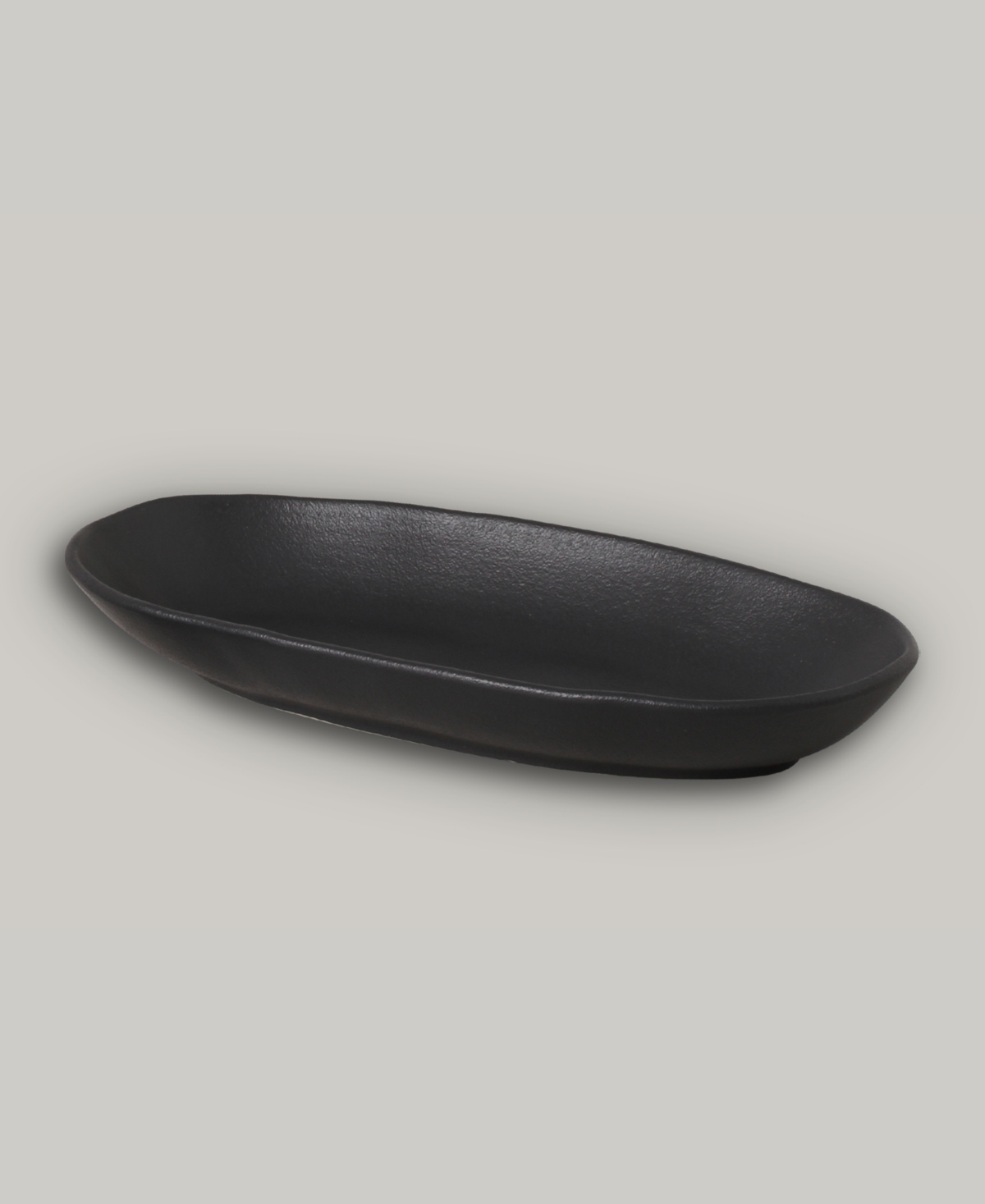 Porto Brasil Stoneware Large Deep Oval Platters, Set Of 4 In Matte Black