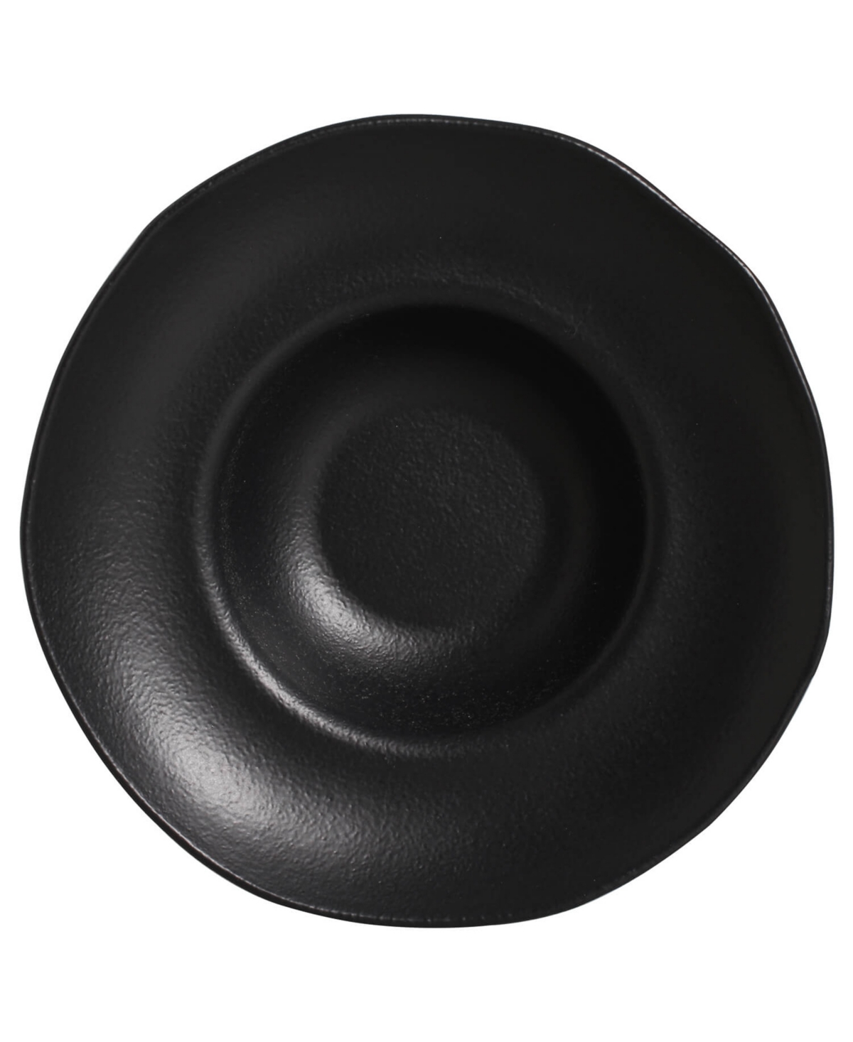 Porto Brasil 11.02" Stoneware Deep Rim Plates, Set Of 4 In Matte Black