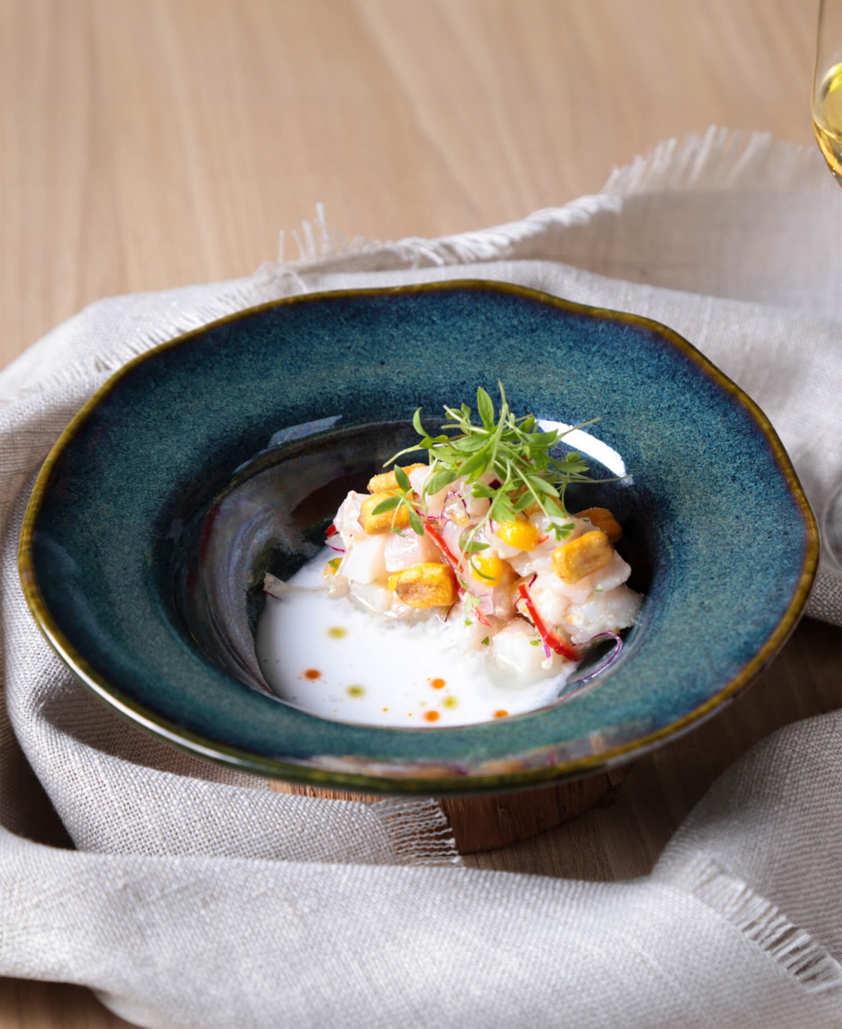 Porto Brasil Stoneware Deep Rim Dessert Plates, Set Of 4 In Oceano