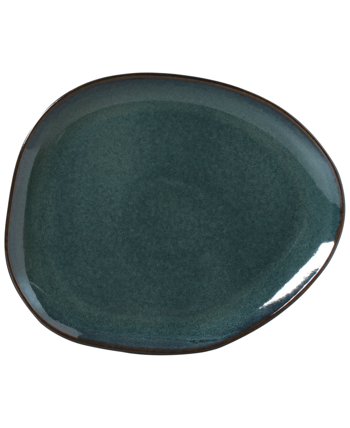 Porto Brasil Stoneware Oval Dinner Plates, Set Of 6 In Oceano