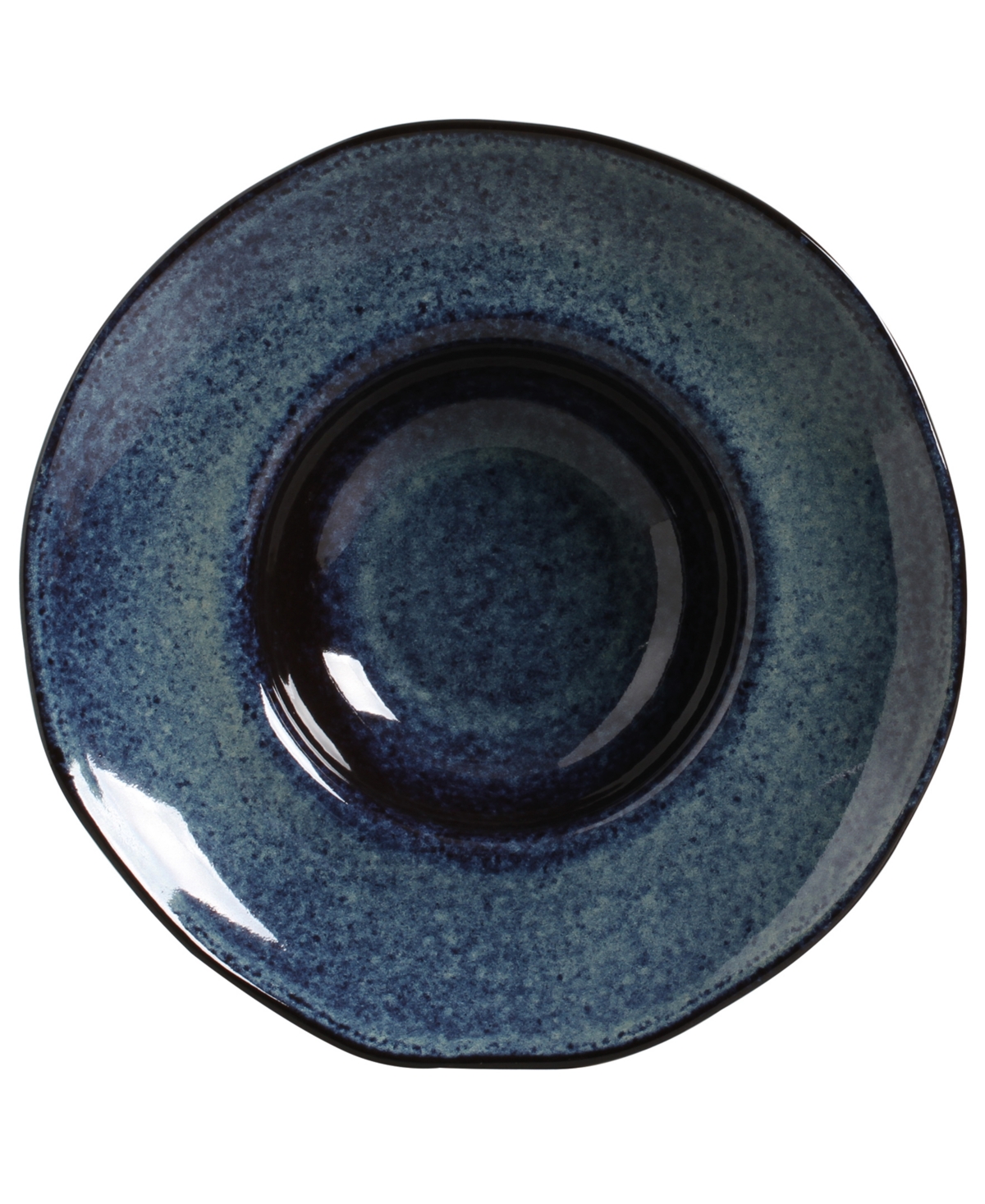 Porto Brasil 11.02" Stoneware Deep Rim Plates, Set Of 4 In Denim
