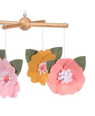 Little Garden Felt Flowers Musical Baby Crib Mobile Soother Toy