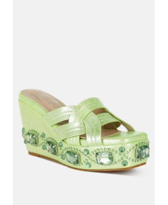 Womens Blistronic Chunky Diamante and Rhinestone Cut-Out Sandals