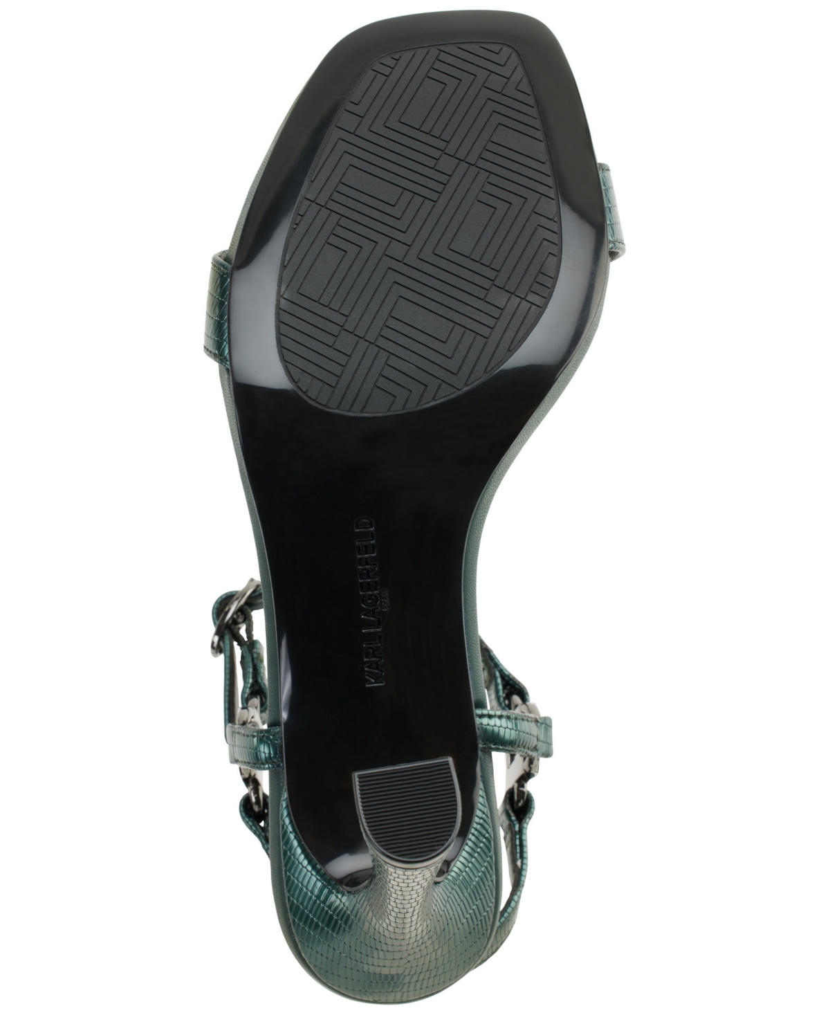 Karl Lagerfeld Cybil Ankle Strap Dress Sandals In Forest Green