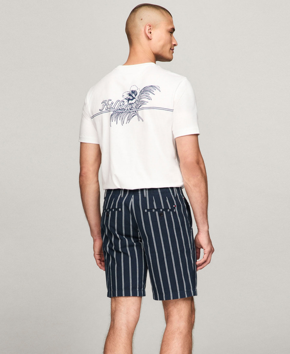 TOMMY HILFIGER MEN'S BROOKLYN 9" DOUBLE-STRIPE SHORTS 