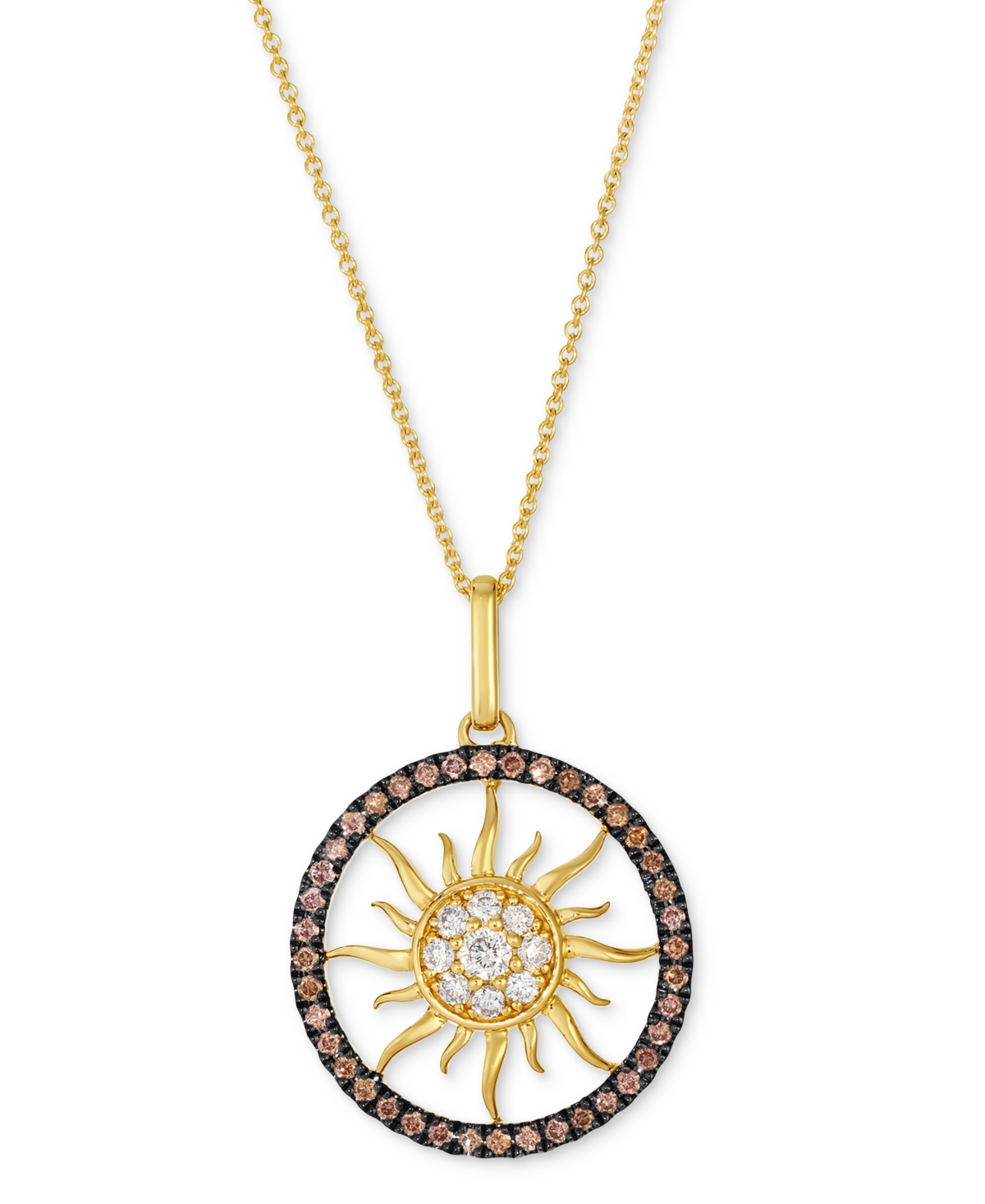Le Vian Nude Diamond & Chocolate Diamond Pendant Necklace (1/2 Ct. T.w.) In 14k Honey Gold In 14k Honey Gold Pendant