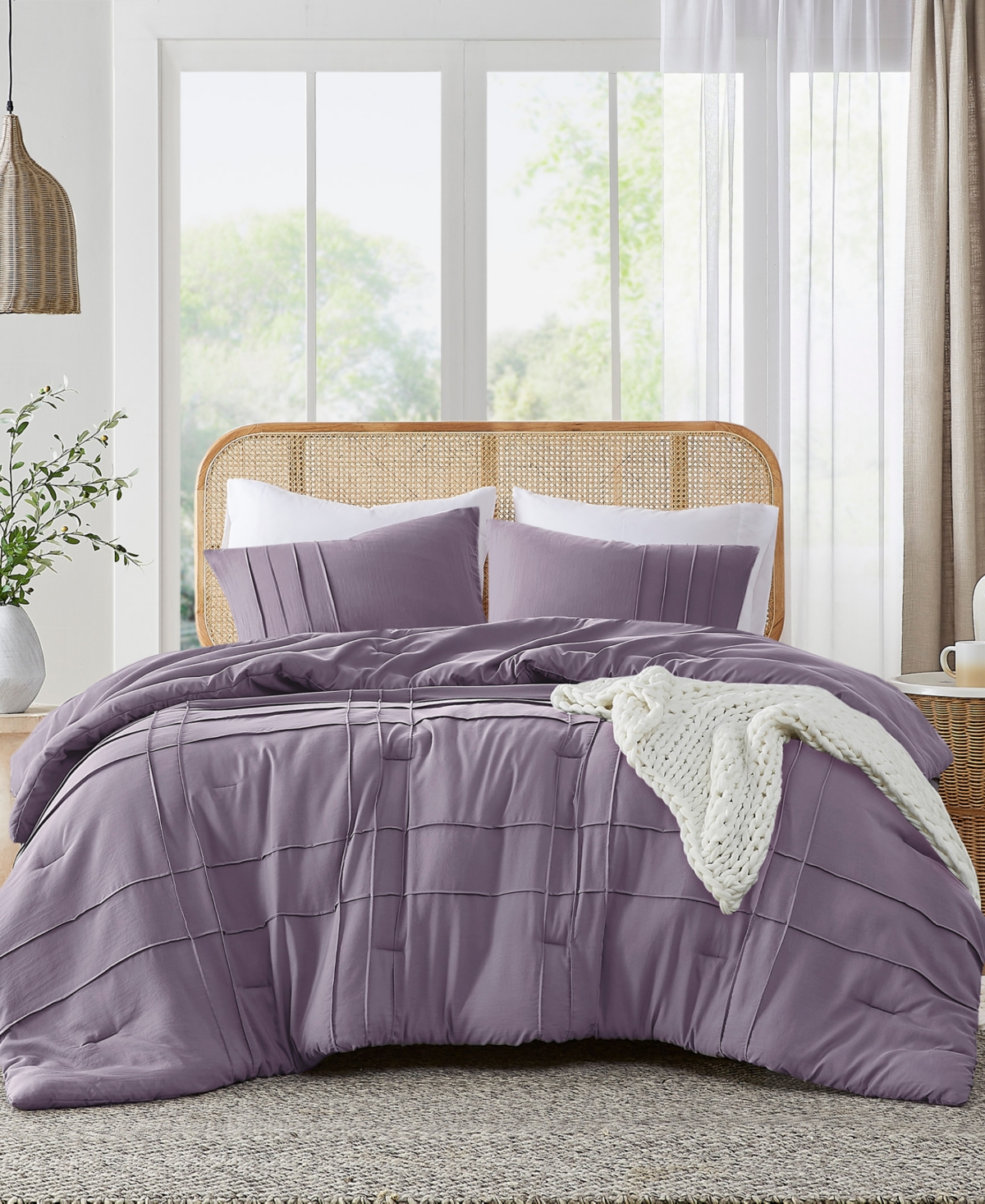 510 Design Porter Pleated 3-pc. Comforter Set, Queen In Purple