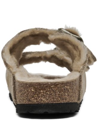 Women's Arizona Shearling Suede Leather Sandals from Finish Line