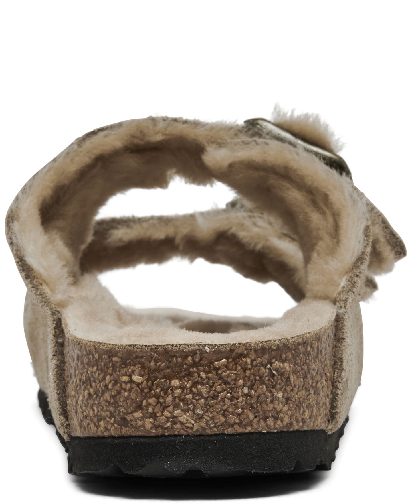 Женские сандалии Birkenstock Arizona Shearling Suede Leather, цвет: Серо-коричневый — фото 4