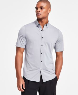 Alfani - Men's Solid Button-Down Shirt