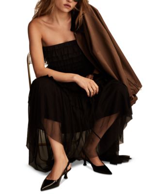 Lucky Brand Women's Tulle-Ruffle Tube Maxi Dress - Macy's