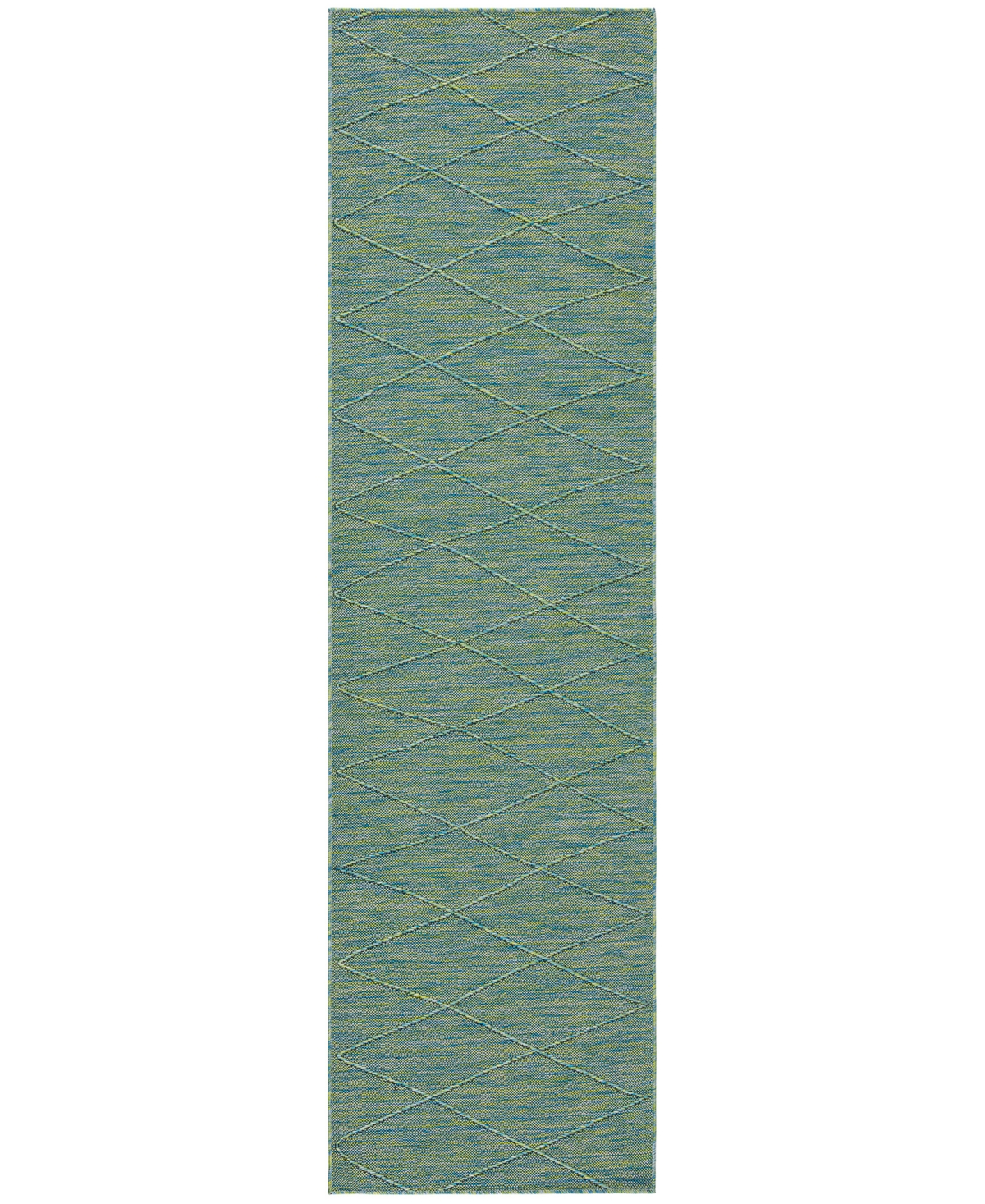 Nourison Home Washable Solutions Wsl01 2'2"x8' Runner Area Rug In Blue,green