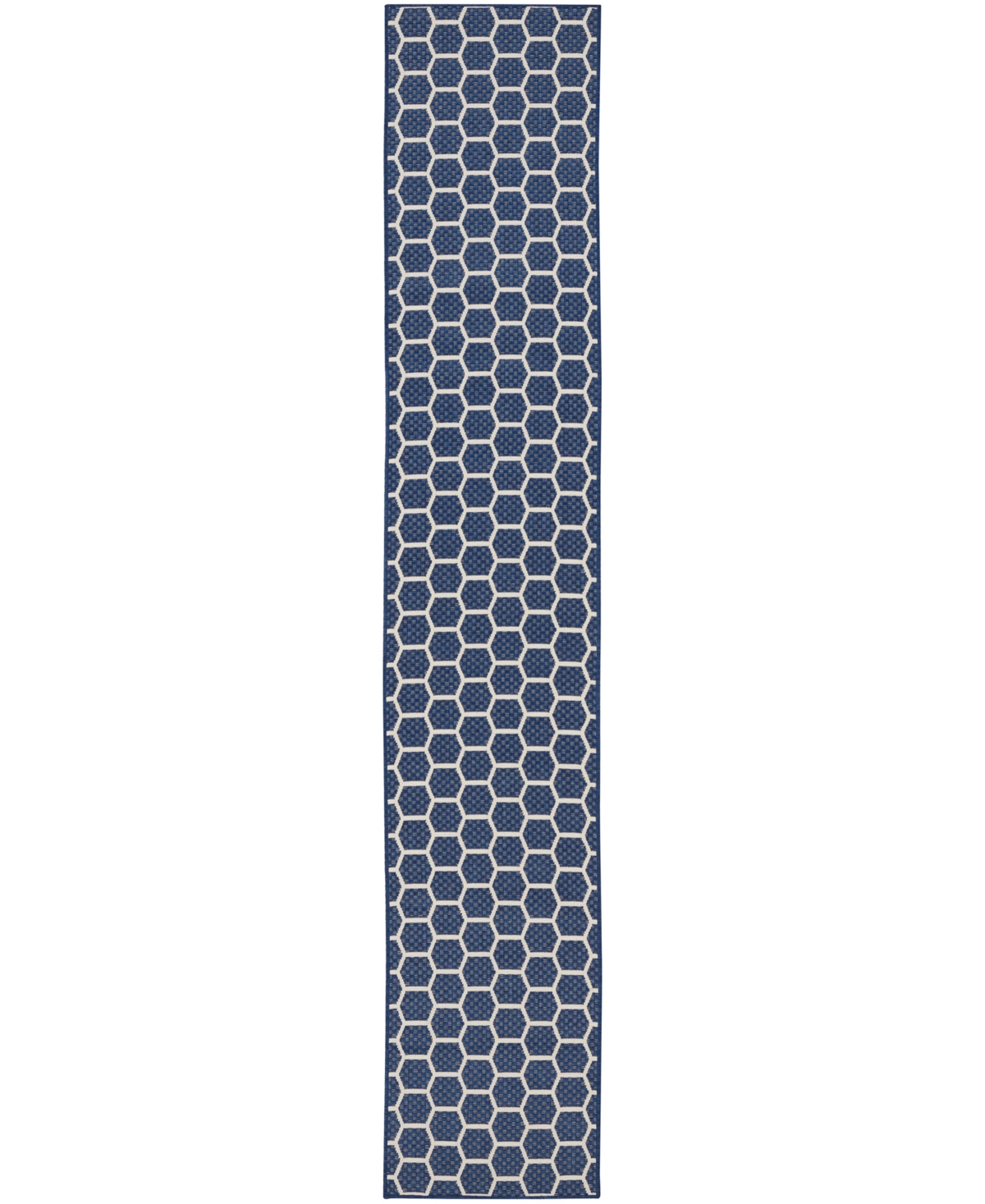 Nourison Home Twist Reversible Tws01 2'2"x12' Runner Area Rug In Navy