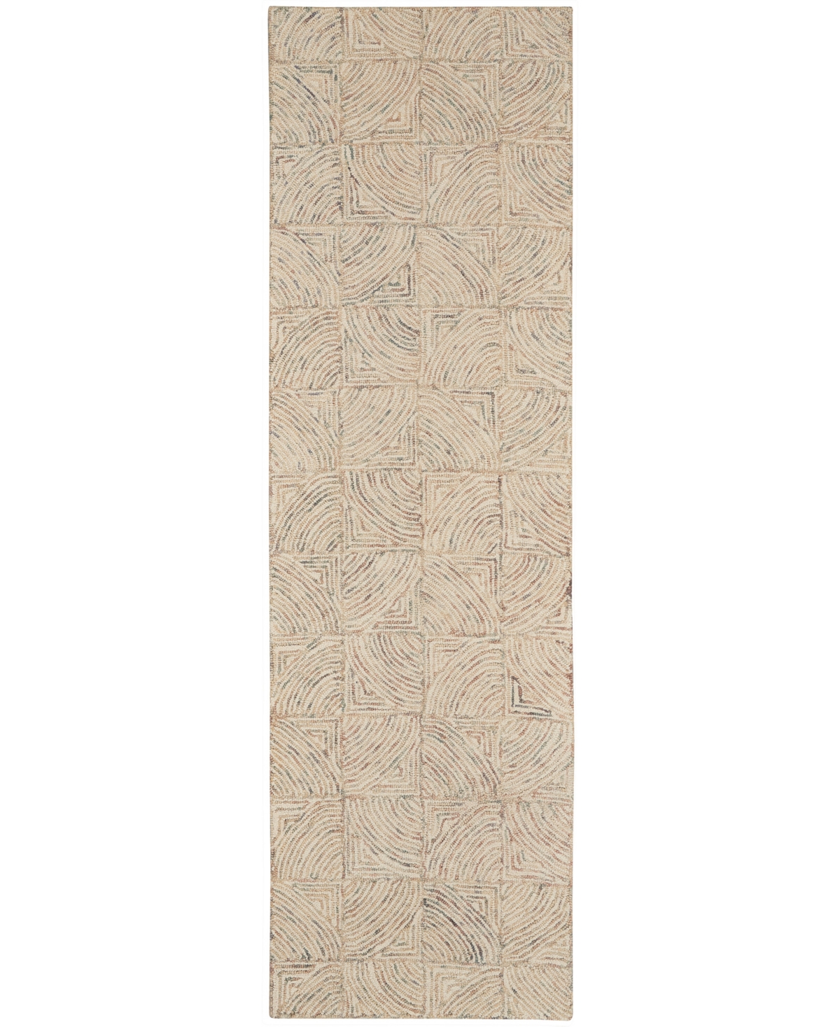 Nourison Home Interlock Itl05 2'3"x7'6" Runner Area Rug In Ivory