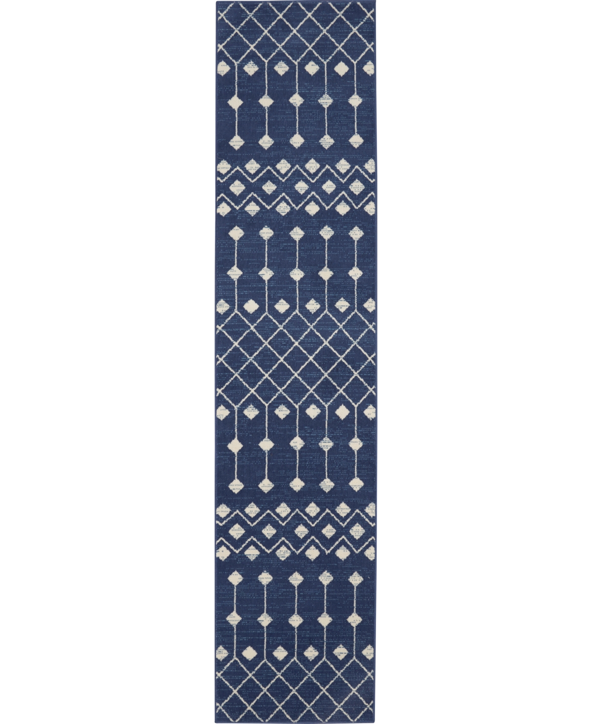 Nourison Home Grafix Grf37 2'3"x10' Runner Area Rug In Navy