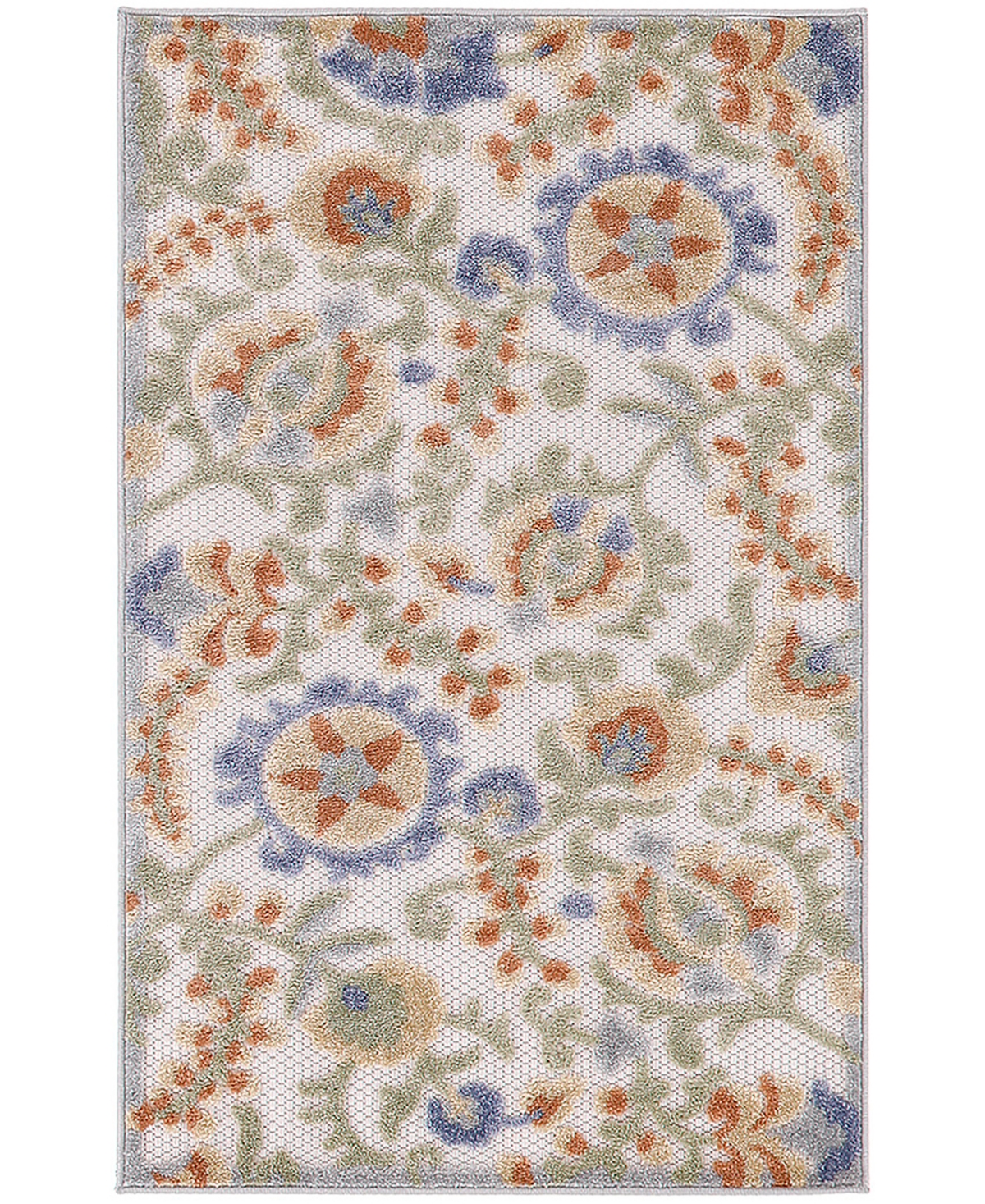 Nourison Home Aloha Alh17 2'8"x4' Area Rug In Ivory,blue