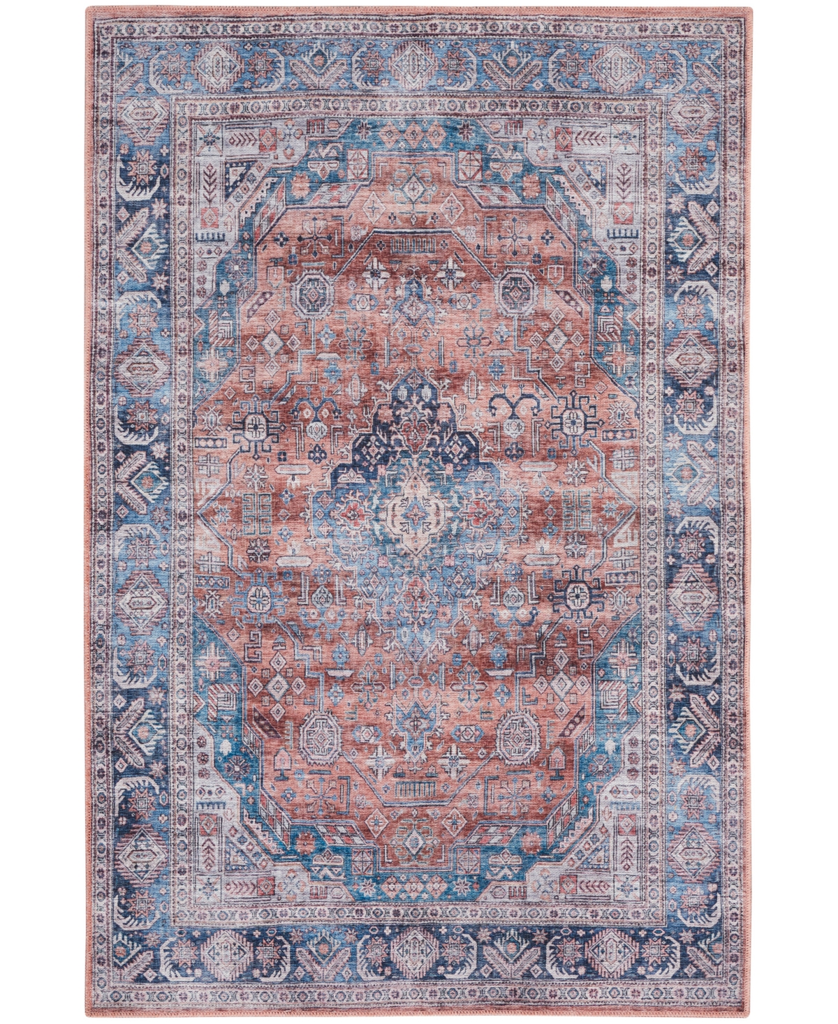 Nourison Home Grand Washables Grw01 5'3"x7'3" Area Rug In Blue,multi