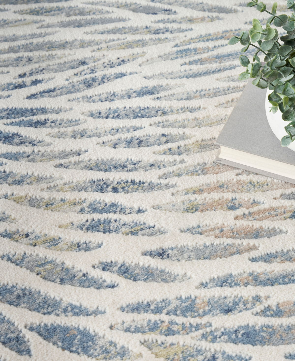 Nourison Home Exhale Exl03 5'3"x7'3" Area Rug In Multi
