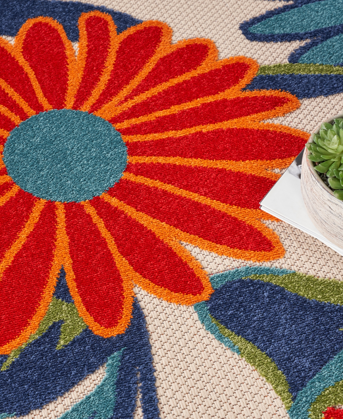 Nourison Home Aloha Alh33 7'10"x7'10" Round Area Rug In Multi