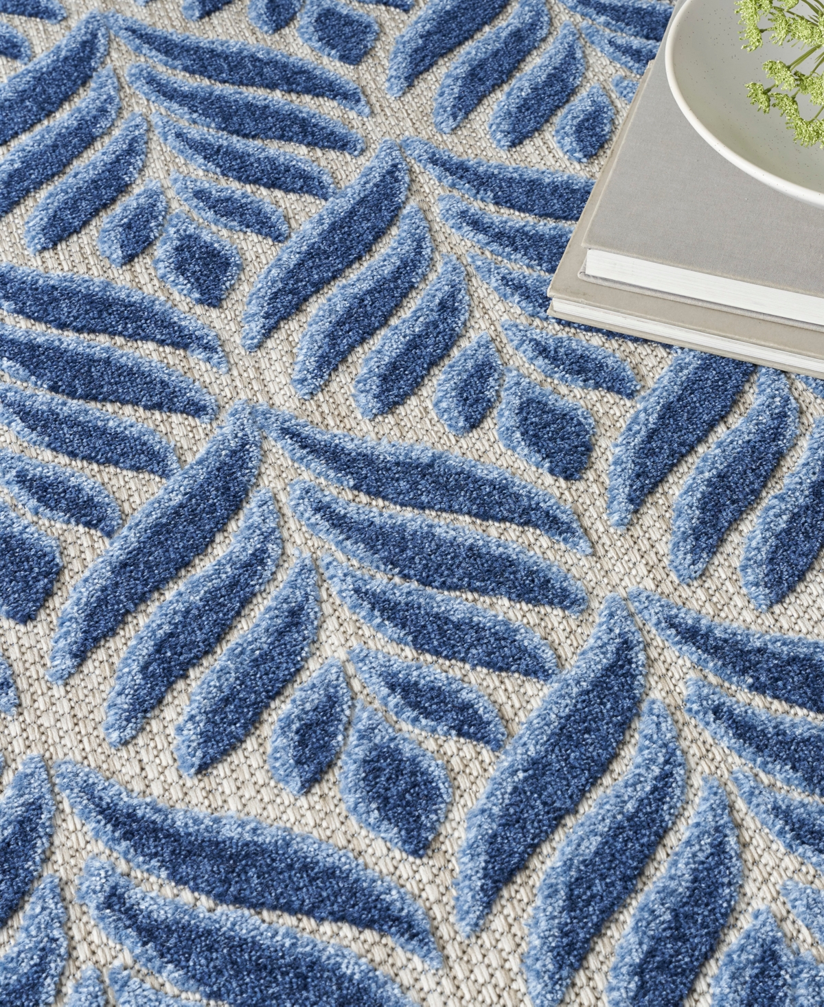 Nourison Home Aloha Alh35 3'6"x5'6" Area Rug In Blue