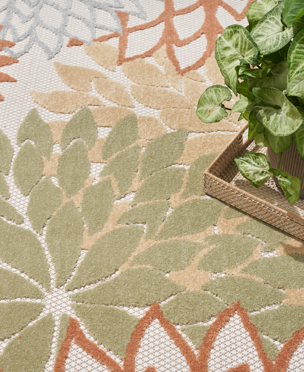 Nourison Home Aloha Alh05 7'10"x10'6" Area Rug In Multi