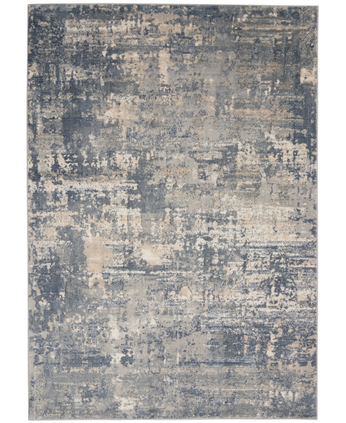 Nourison Home Quarry Qua04 3'9"x5'9" Area Rug In Gray,beige
