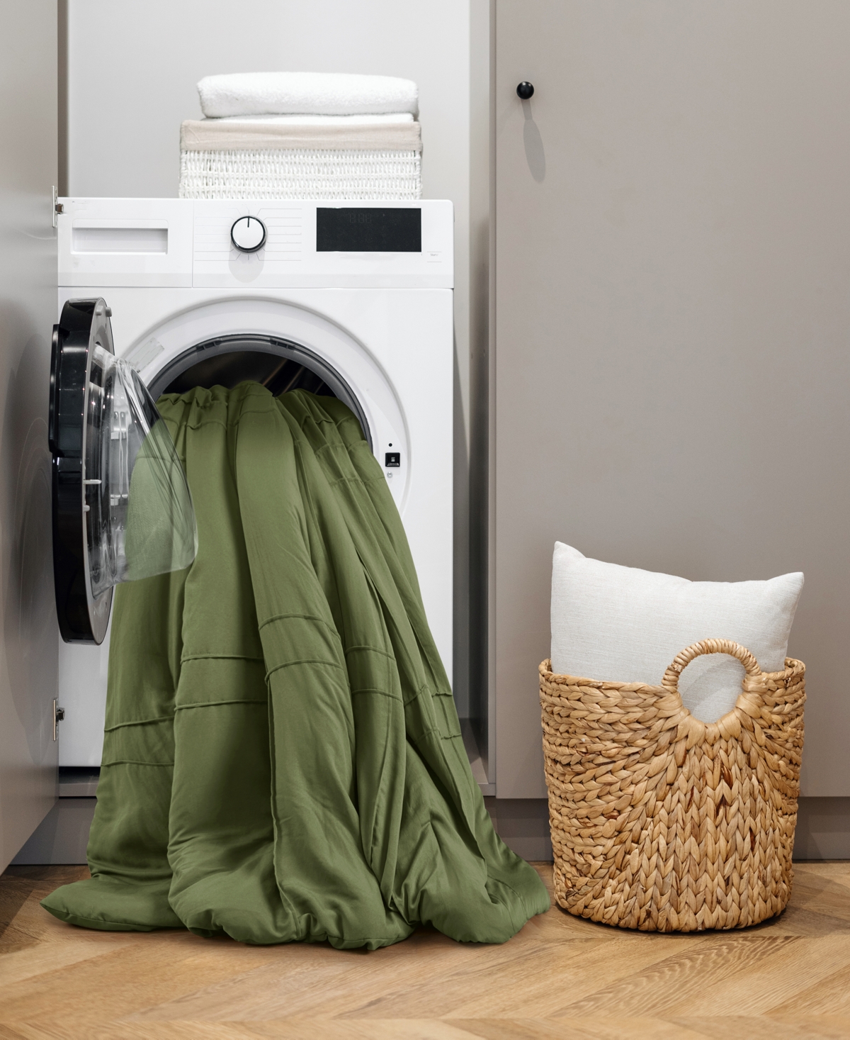 510 Design Porter Washed Pleated 2-pc. Comforter Set, Twin/twin Xl In Olive Green