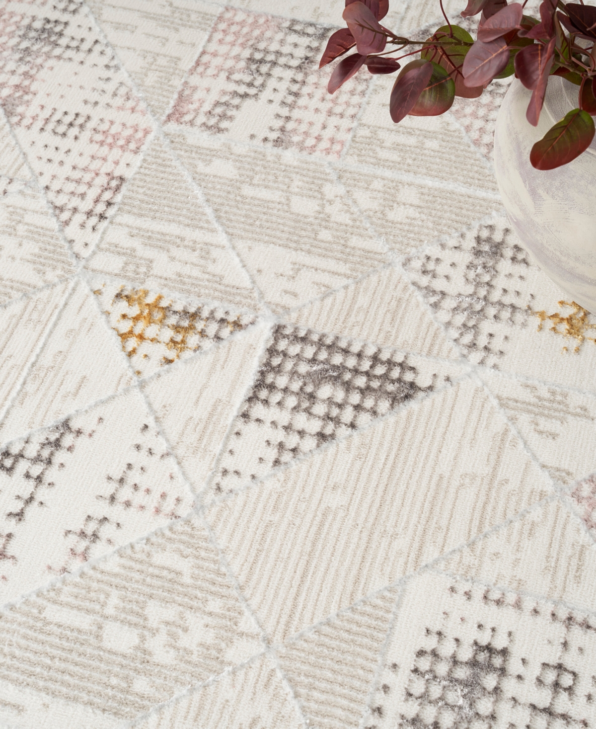 Nourison Home Glitz Glz04 3'11"x5'11" Area Rug In Ivory