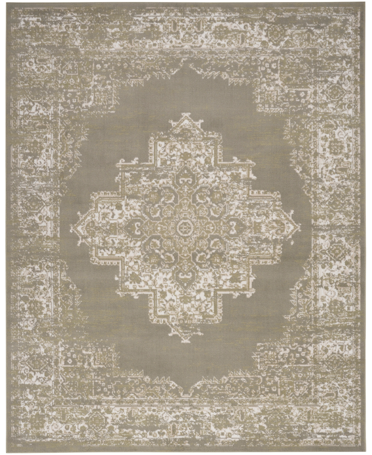 Nourison Home Grafix Grf14 5'3"x7'3" Area Rug In Olive
