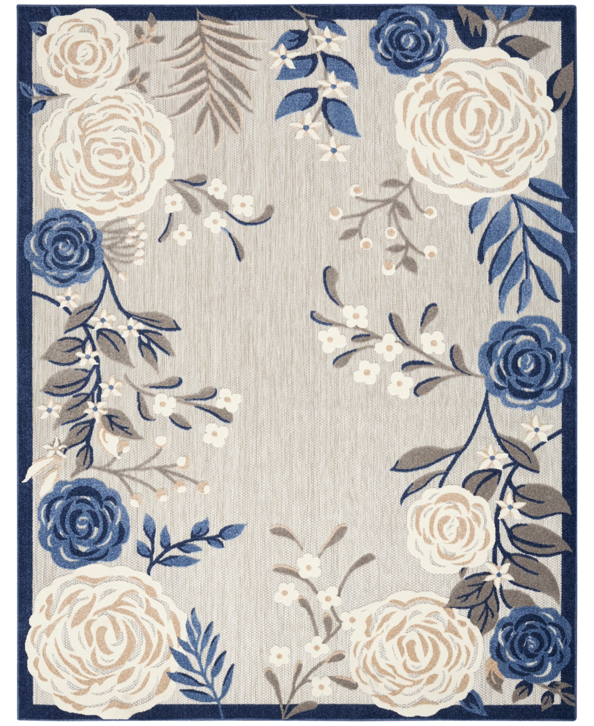 Nourison Home Aloha Alh32 5'3"x7'5" Area Rug In Blue,gray