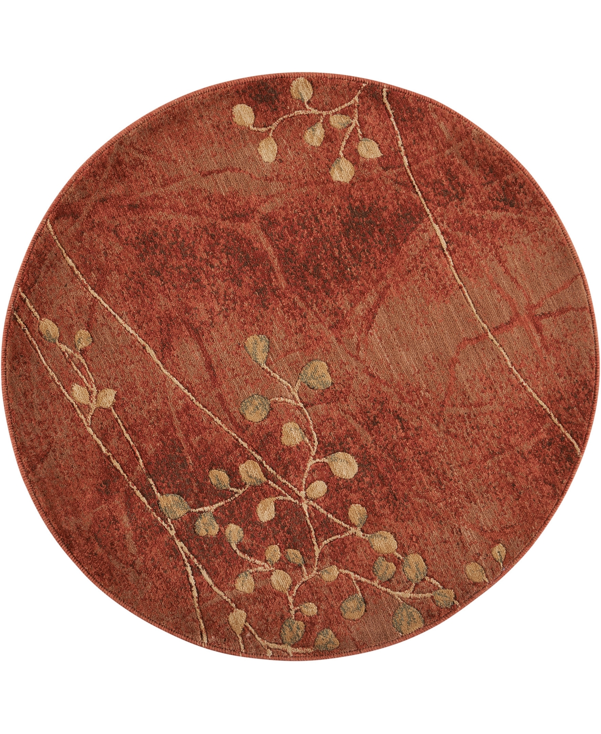Nourison Home Somerset St74 3'6"x3'6" Round Area Rug In Red