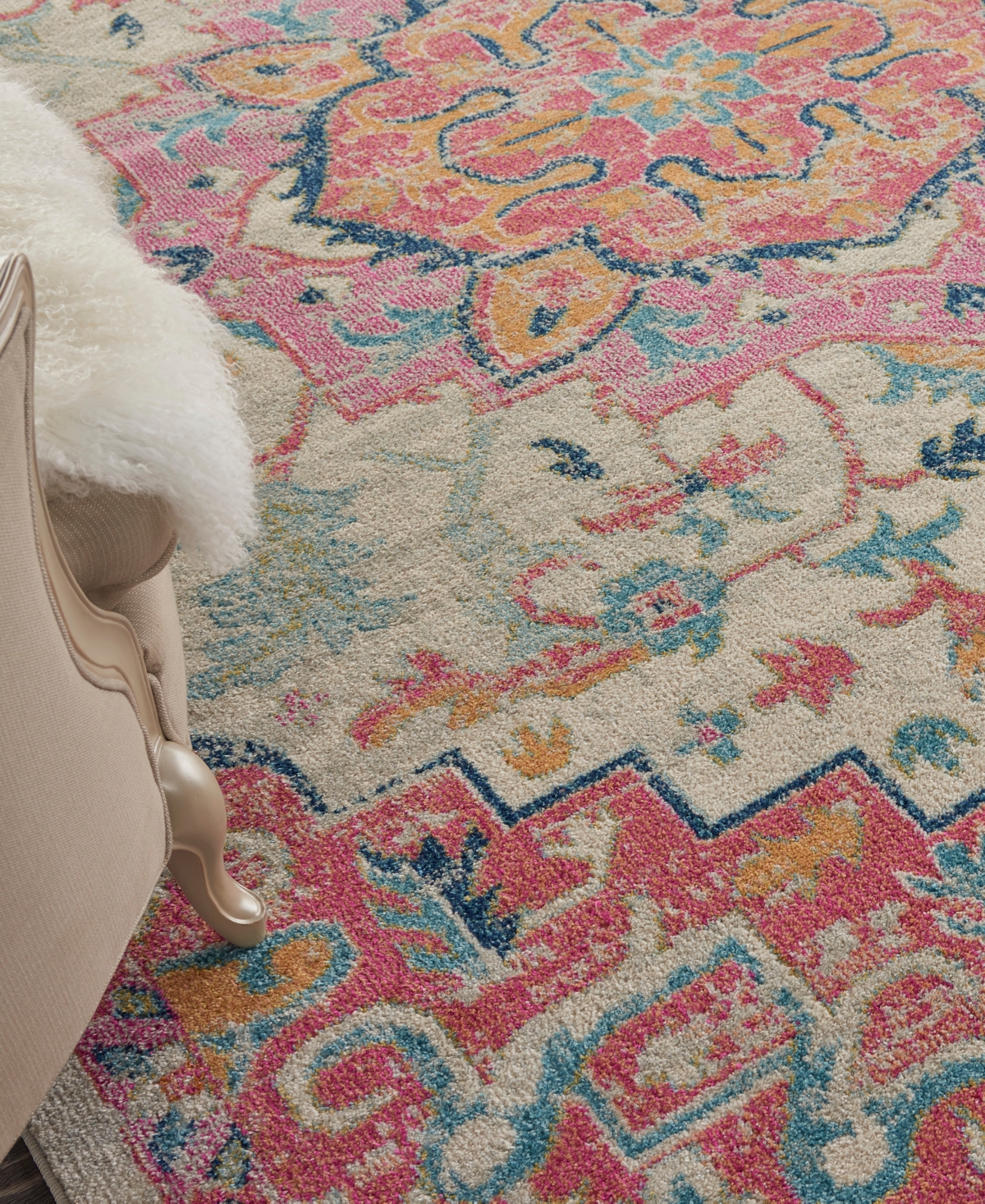 Nourison Home Passion Psn25 8'x10' Area Rug In Ivory,pink