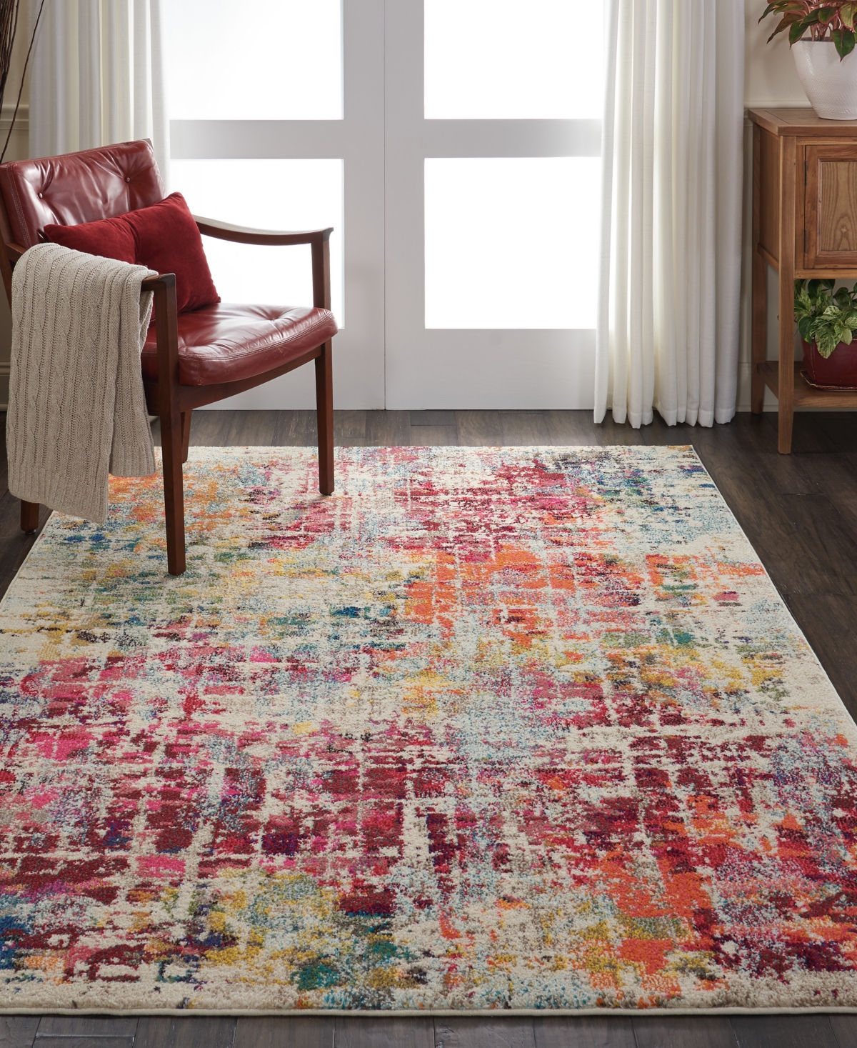 Nourison Home Celestial Ces13 5'3"x7'3" Area Rug In Pink,multi