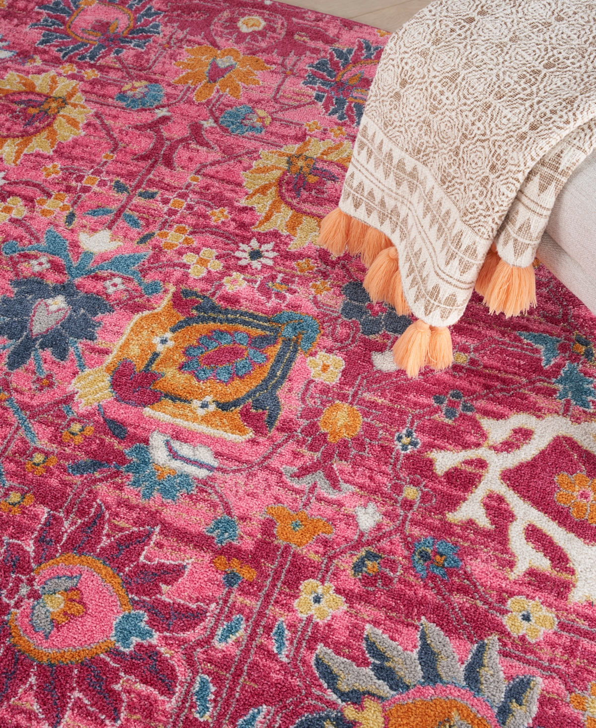 Nourison Home Passion Psn01 8'x8' Round Area Rug In Fuchsia