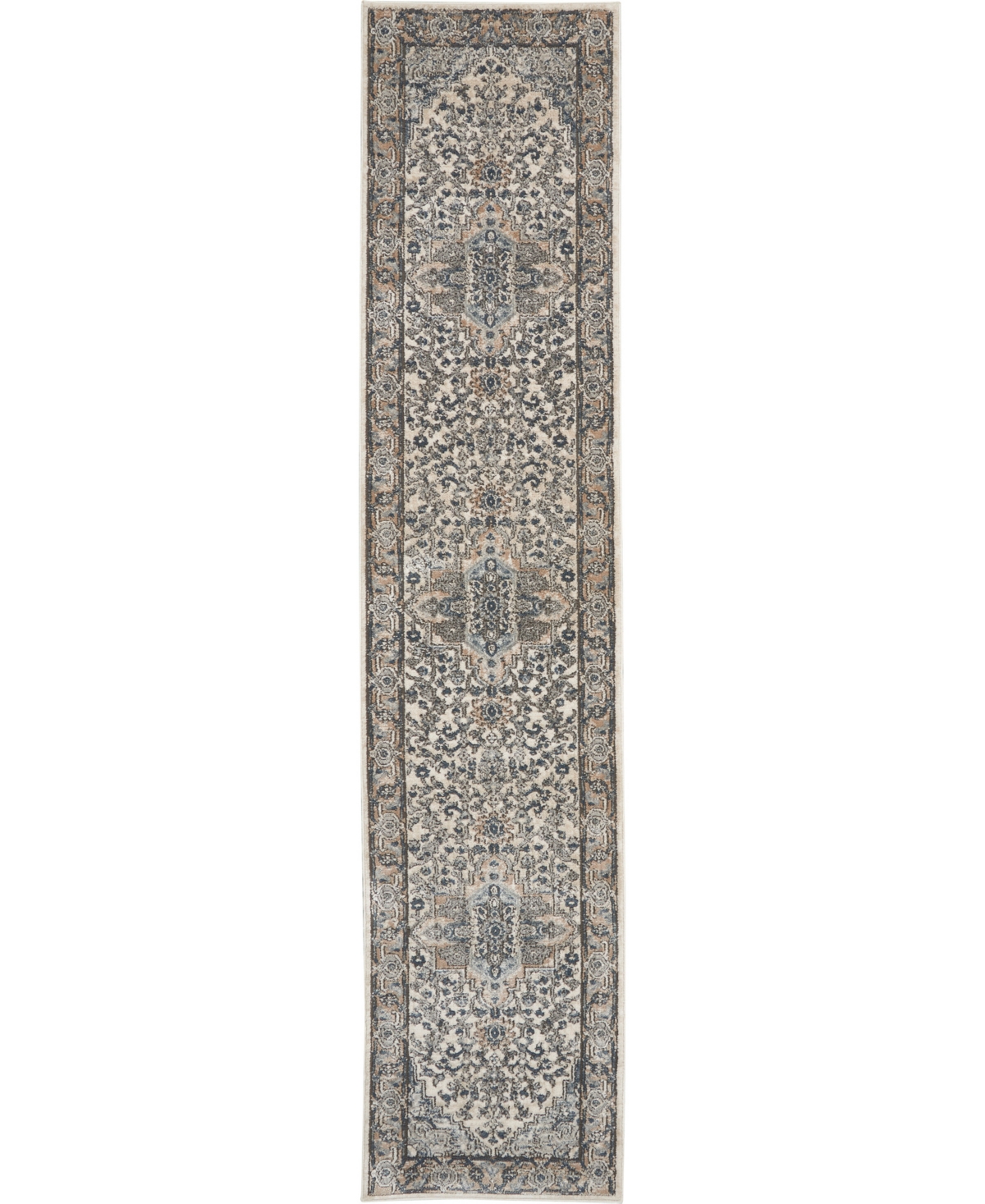 Nourison Home Quarry Qua05 2'2"x12' Runner Area Rug In Ivory,gray