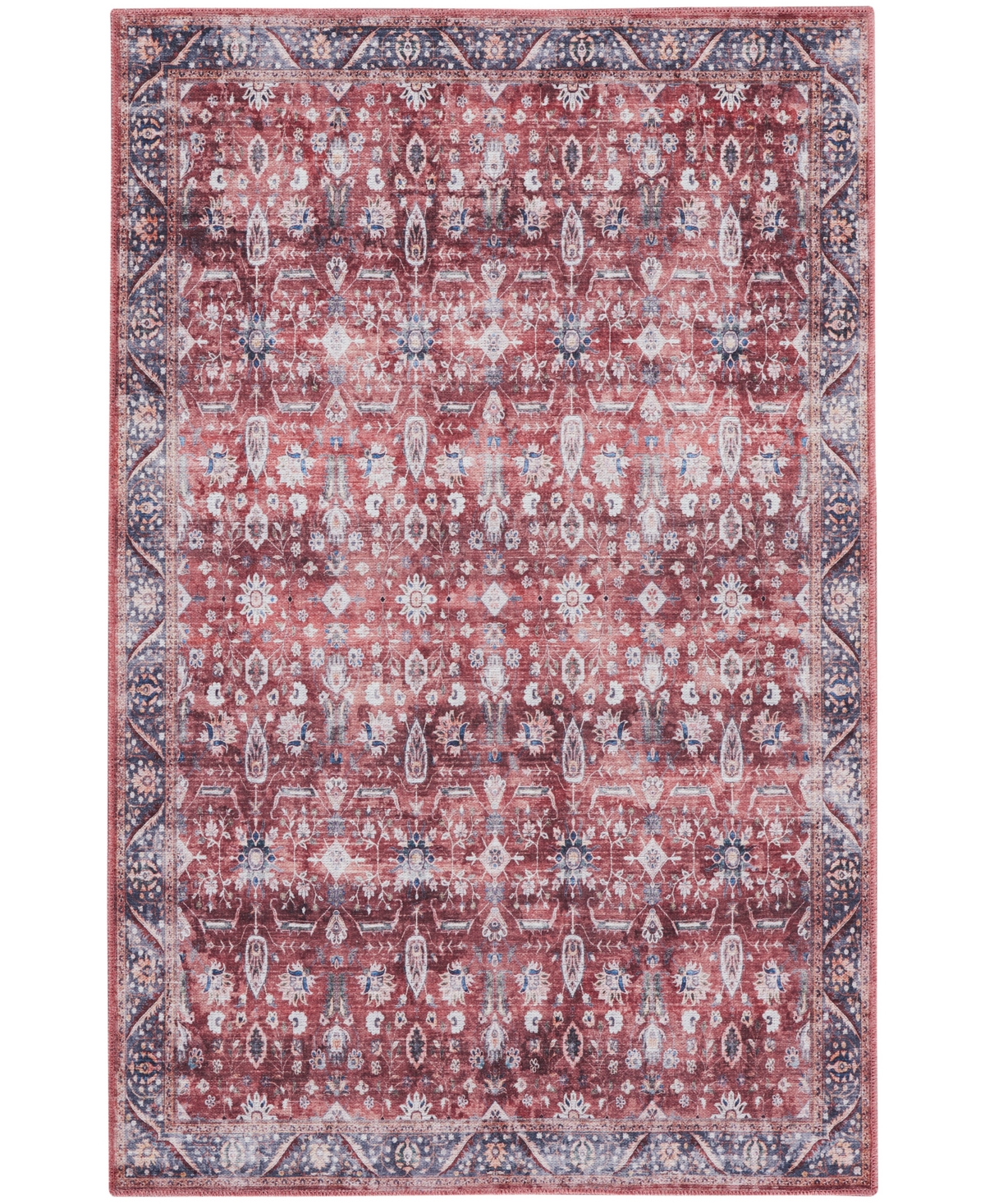 Nourison Home Grand Washables Grw06 5'3"x7'3" Area Rug In Red,ivory