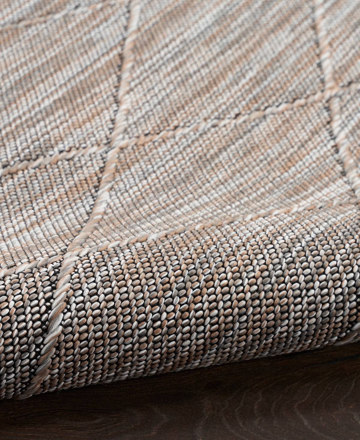 Nourison Home Washable Solutions Wsl01 4'x6' Area Rug In Gray,mocha