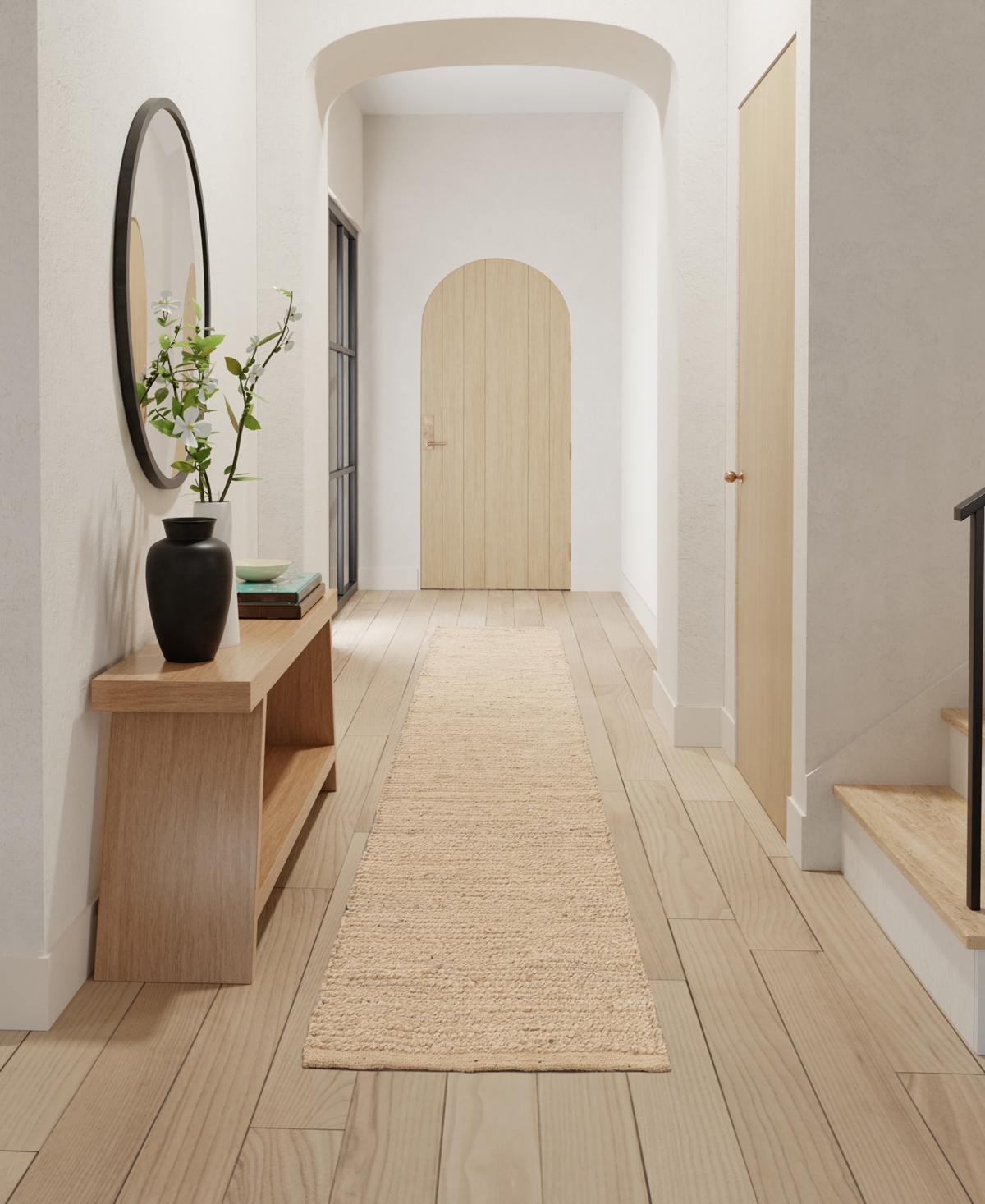 Nourison Home Natural Jute Njt01 2'3"x8' Runner Area Rug In Beige