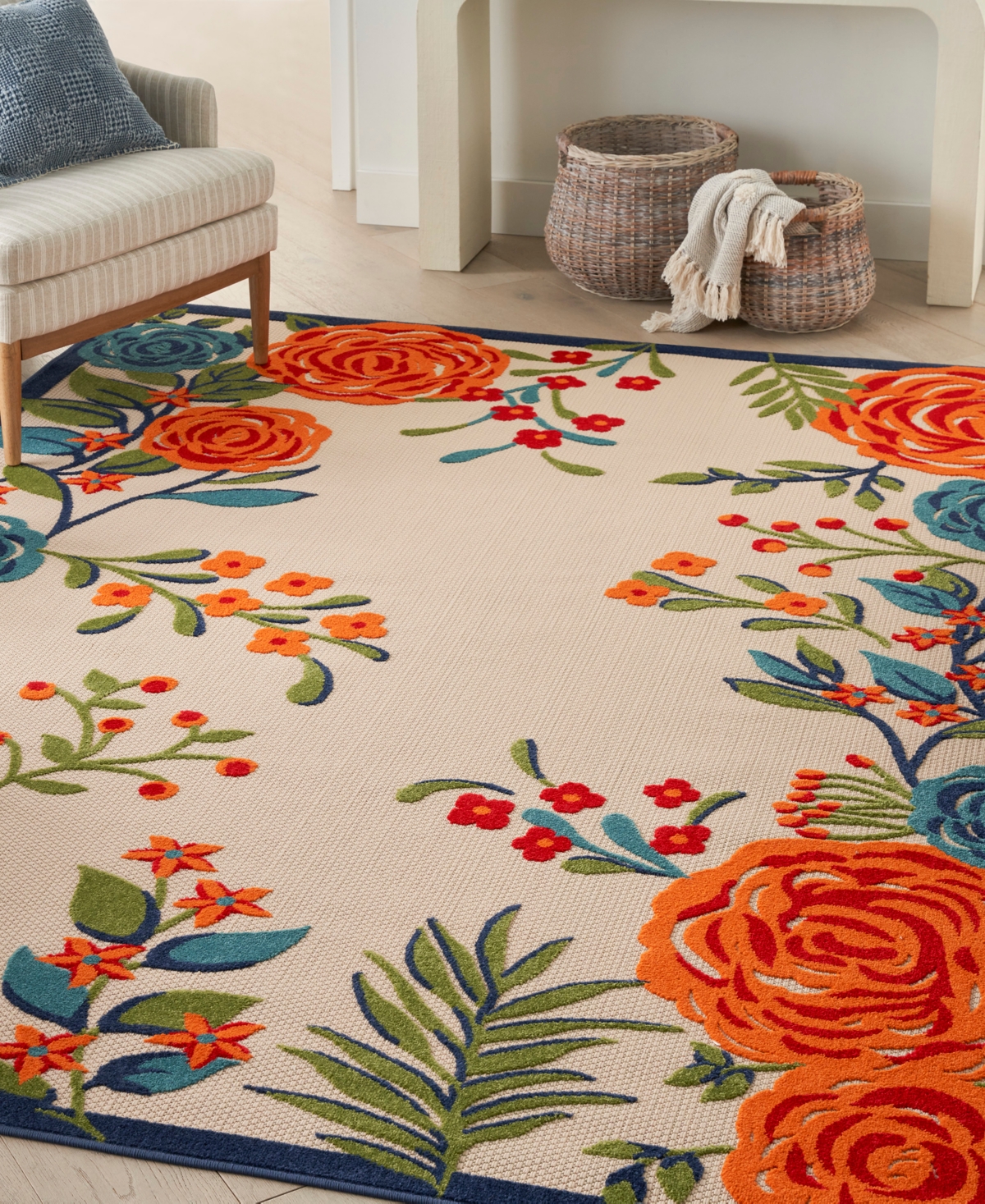 Nourison Home Aloha Alh32 3'6"x5'6" Area Rug In Multi