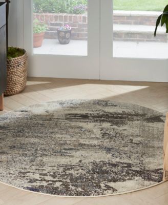 Celestial CES02 5'3"x5'3" Round Area Rug