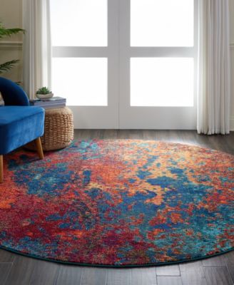 Celestial CES08 7'10"x7'10" Round Area Rug