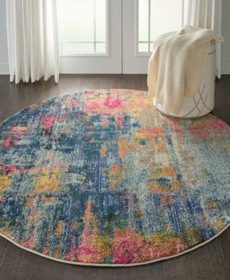 Celestial CES09 4'x4' Round Area Rug
