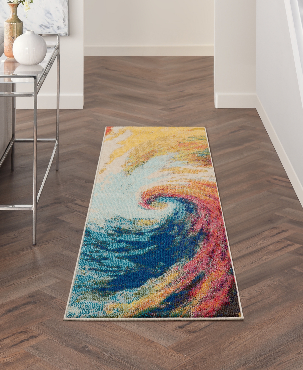 Nourison Home Celestial Ces07 2'x6' Runner Area Rug In Multi,blue