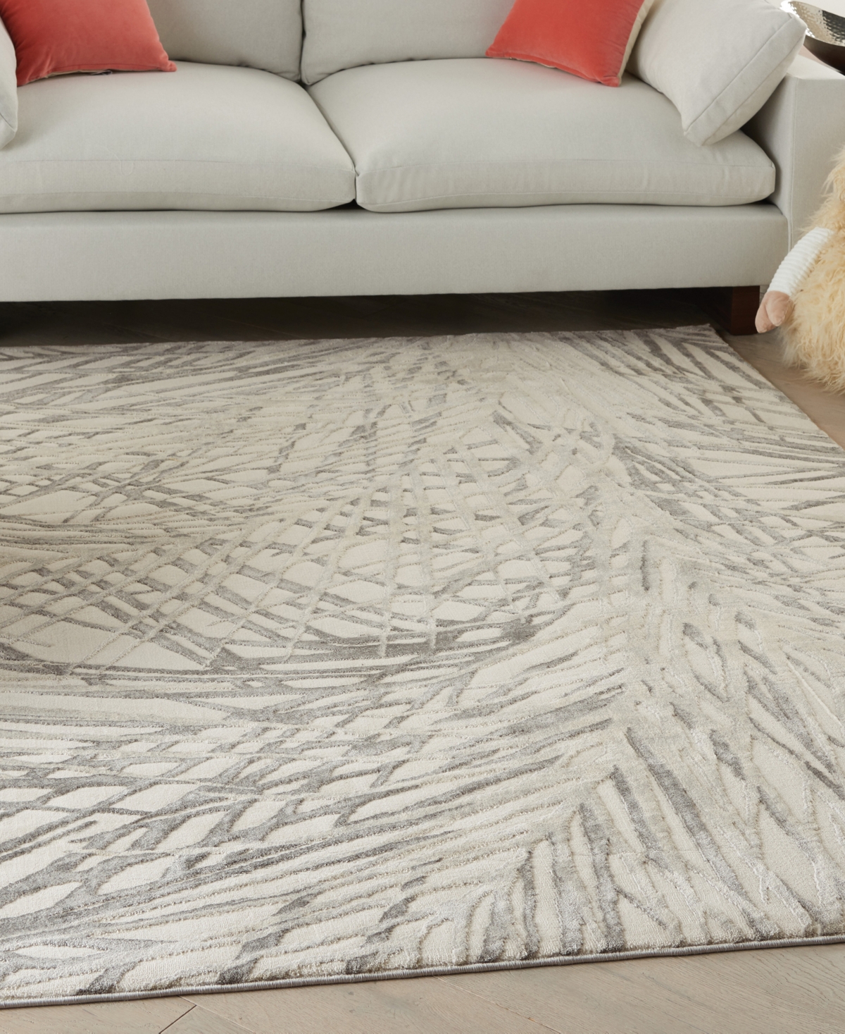 Nourison Home Rustic Textures Rus17 5'3"x7'3" Area Rug In Ivory,gray