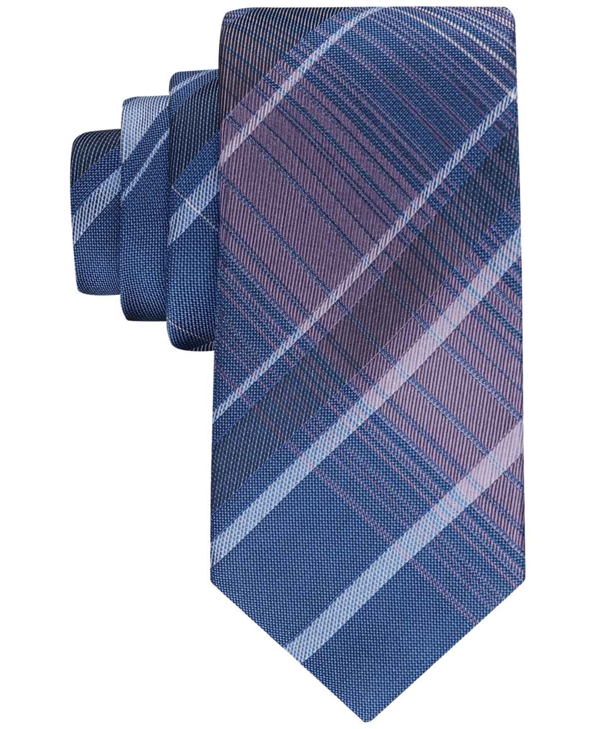Calvin Klein Men's Zayden Plaid Tie -purple